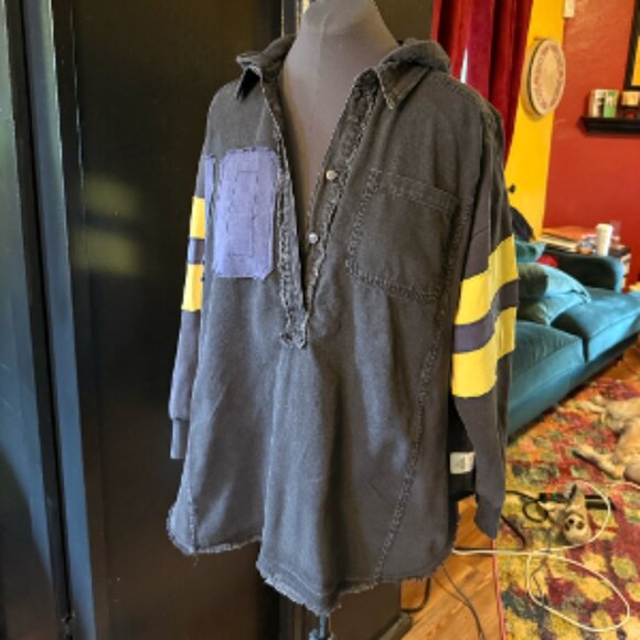 Free People Black and Yellow Rugby Shirt - Picture 4 of 5